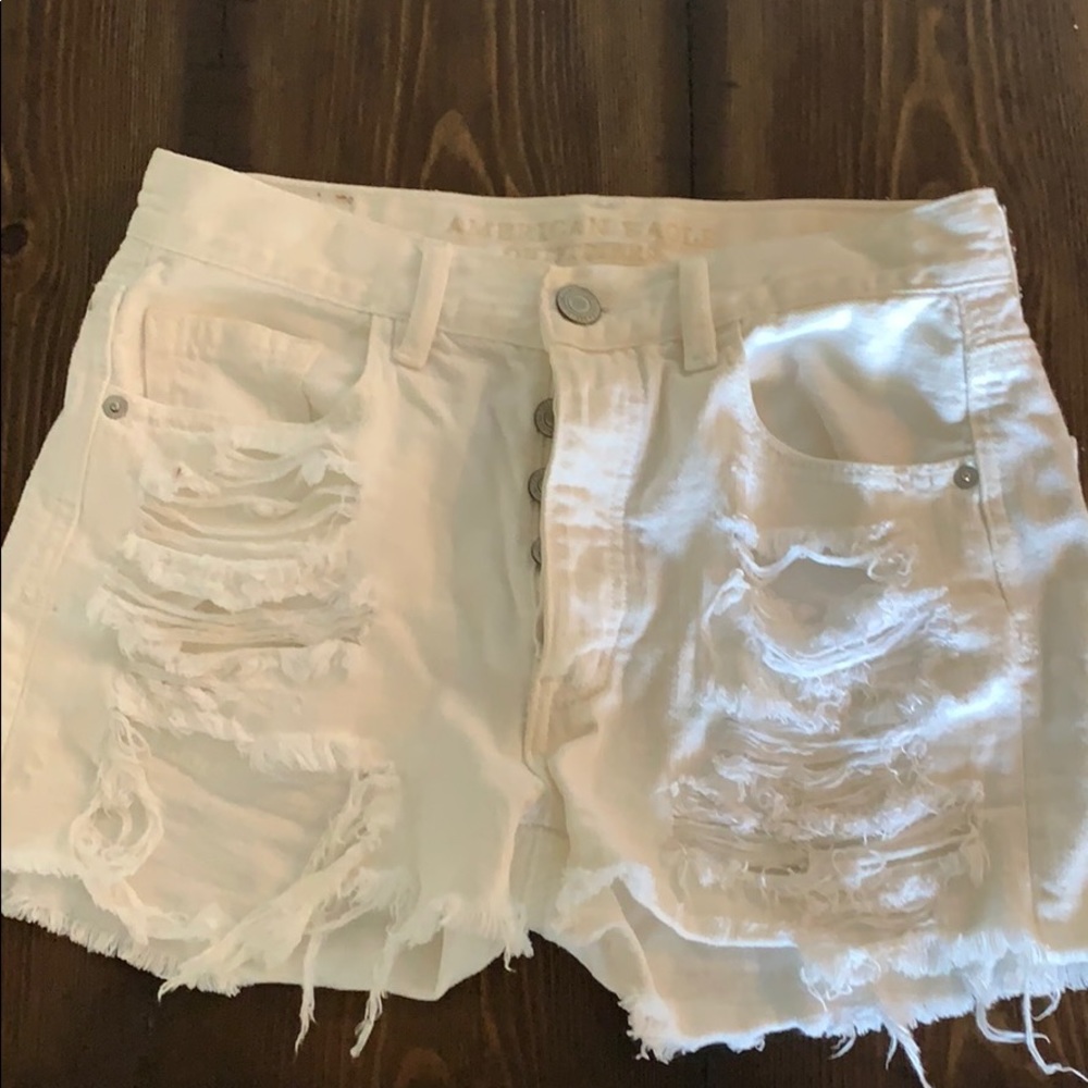 White jean shorts